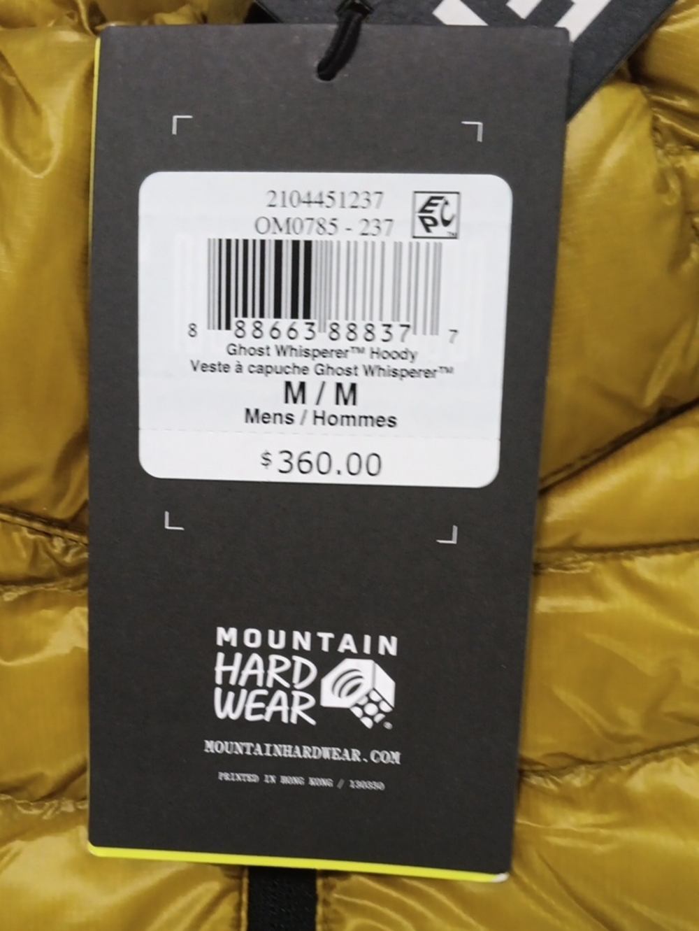 Mountain Hardwear Ghost Whisperer™ Hoody - Men's Mustard Yellow